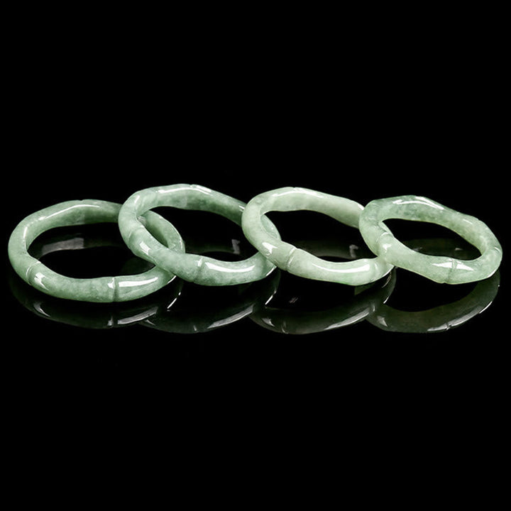 Ring Jade Bambus – Fülle vier grüne Jade Ringe Harmonie