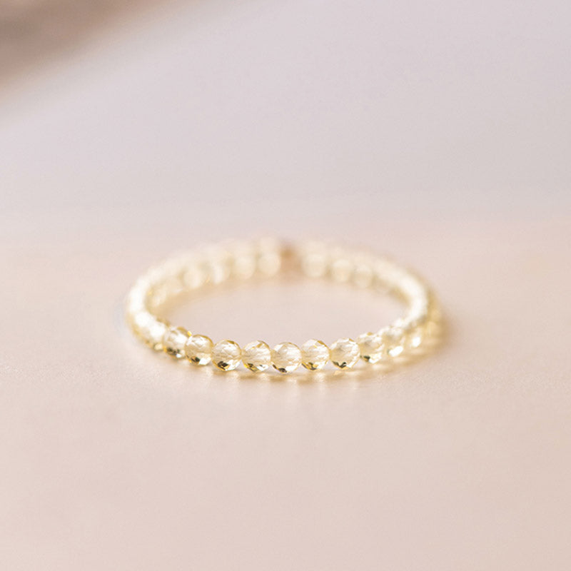 Ring Citrin Armband mit facettierten Perlen Glück Wohlstand Schutz