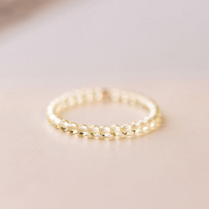 Ring Citrin Armband mit facettierten Perlen Glück Wohlstand Schutz