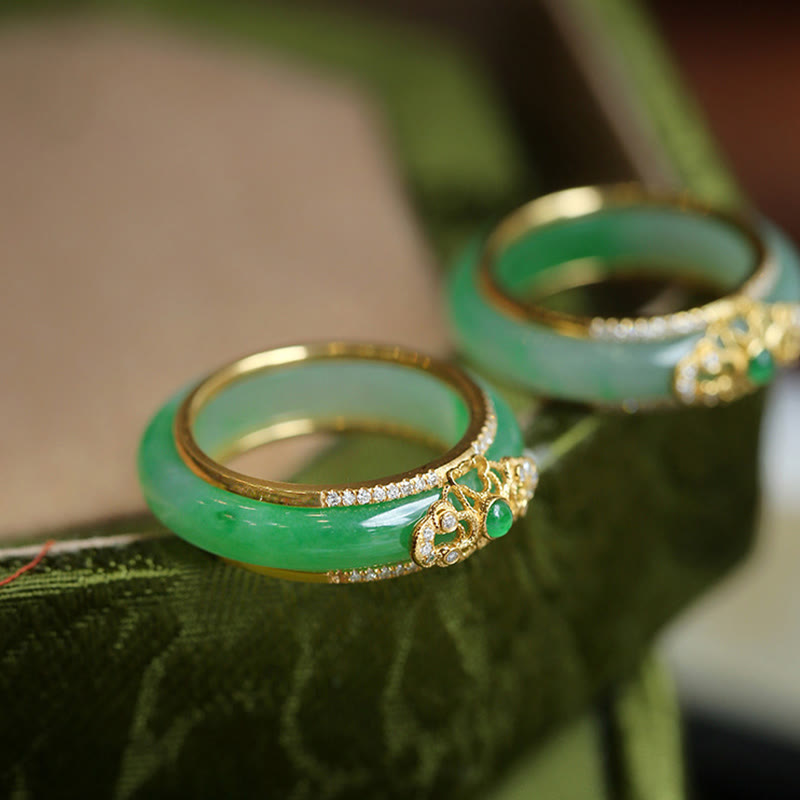 Ring Grüner Chalcedon – Stärke Energie Glück Schutz elegant