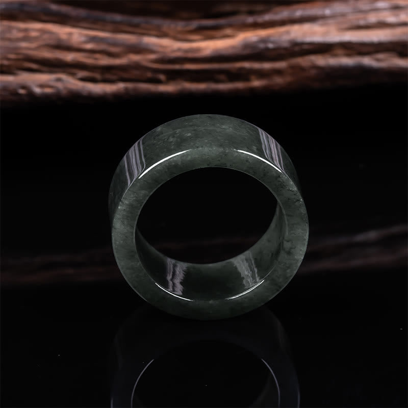 Breiter Jade Ring für Glück Wohlstand und Fülle