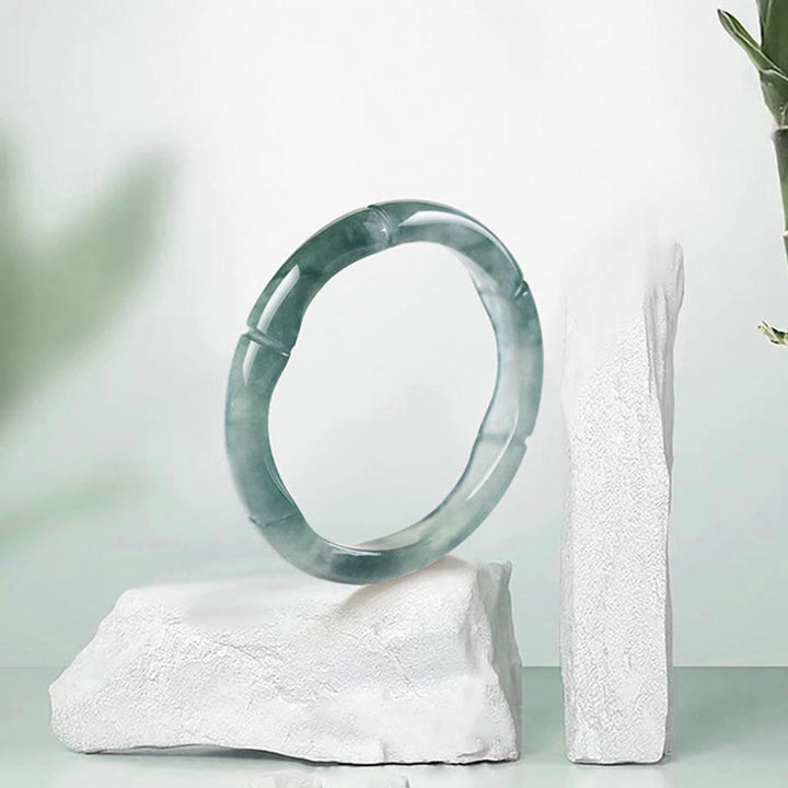 Jade Bambus Ring grün Wohlstand Fülle Fengshui Glück Schutz