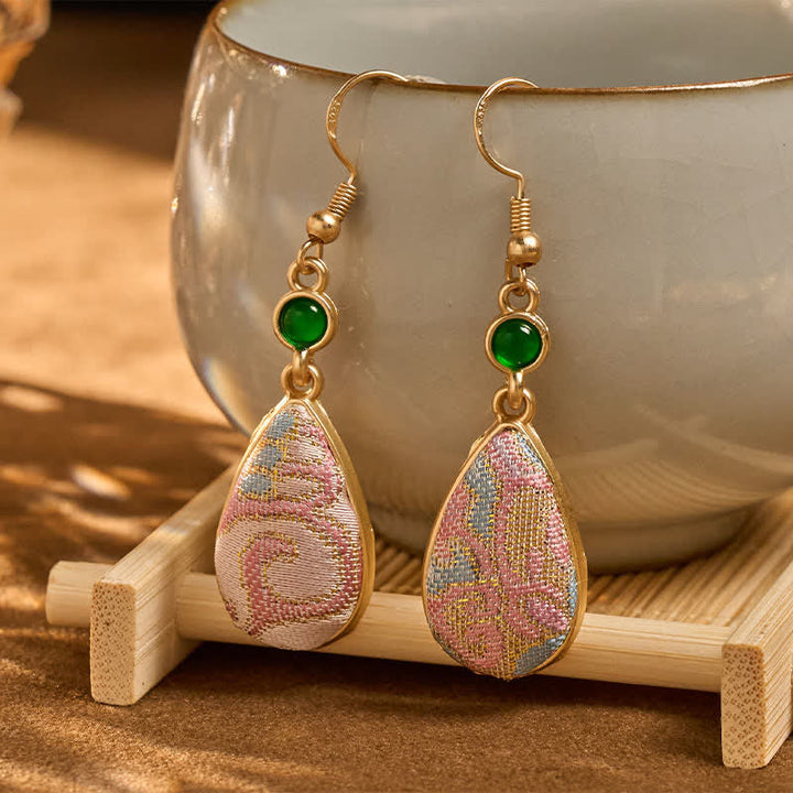 Ohrringe Songbrokat Jade Tropfen – Harmonie Boho Schmuck spirituell Ohrhänger