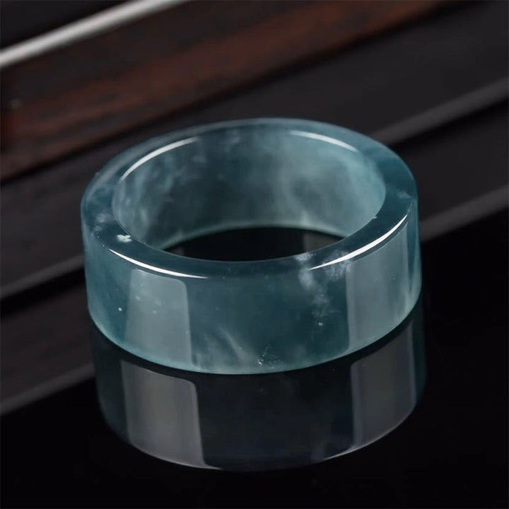 Ring Jade – Glück, Fülle & Wohlstand grüner polierter Armreif Kristallstein Wellness