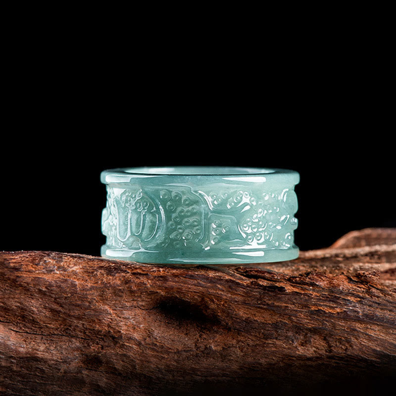 Jade Ring Om Mani Padme Hum Wohlstand Schutz Glück