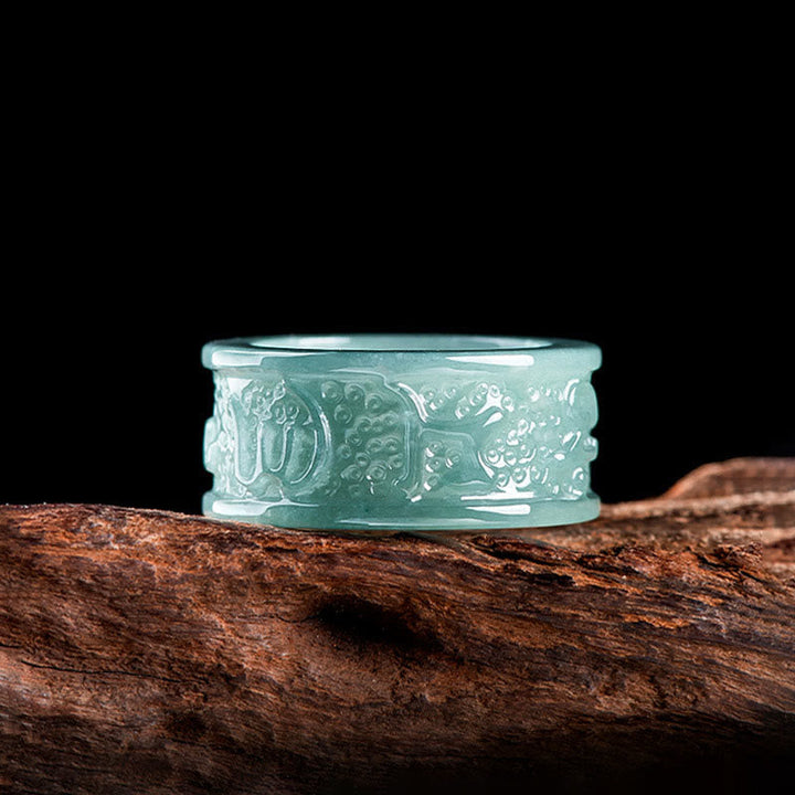 Jade Ring Om Mani Padme Hum Wohlstand Schutz Glück