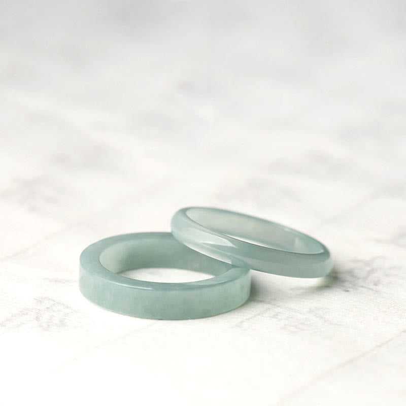 Jade Ringe hellgrün poliert Ring Wohlstand Glück Fengshui