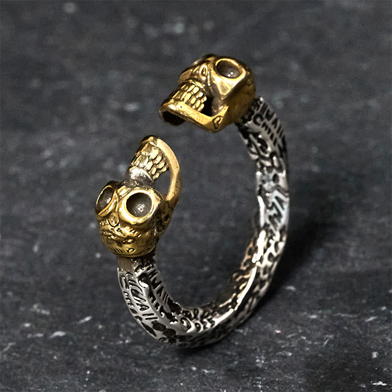Ring Kupfer Doppelschädel