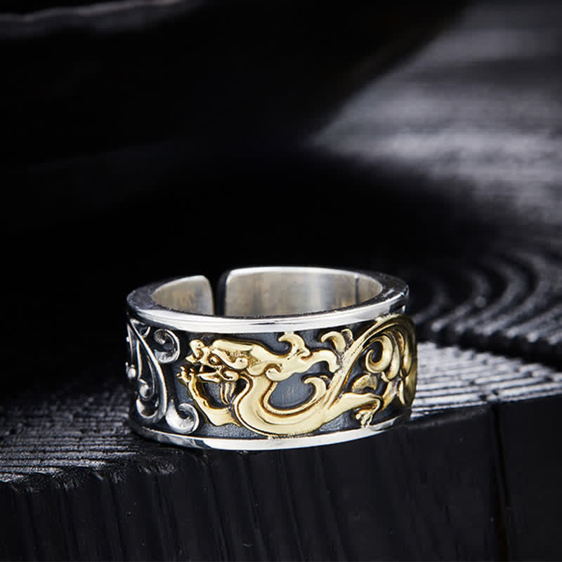 Ring Kupfer Drachen Blüte – Stärke