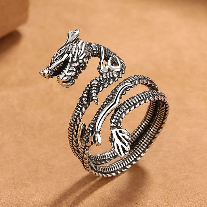 Ring Kupfer Drachen – Stärke Silver Dragon(Adjustable)