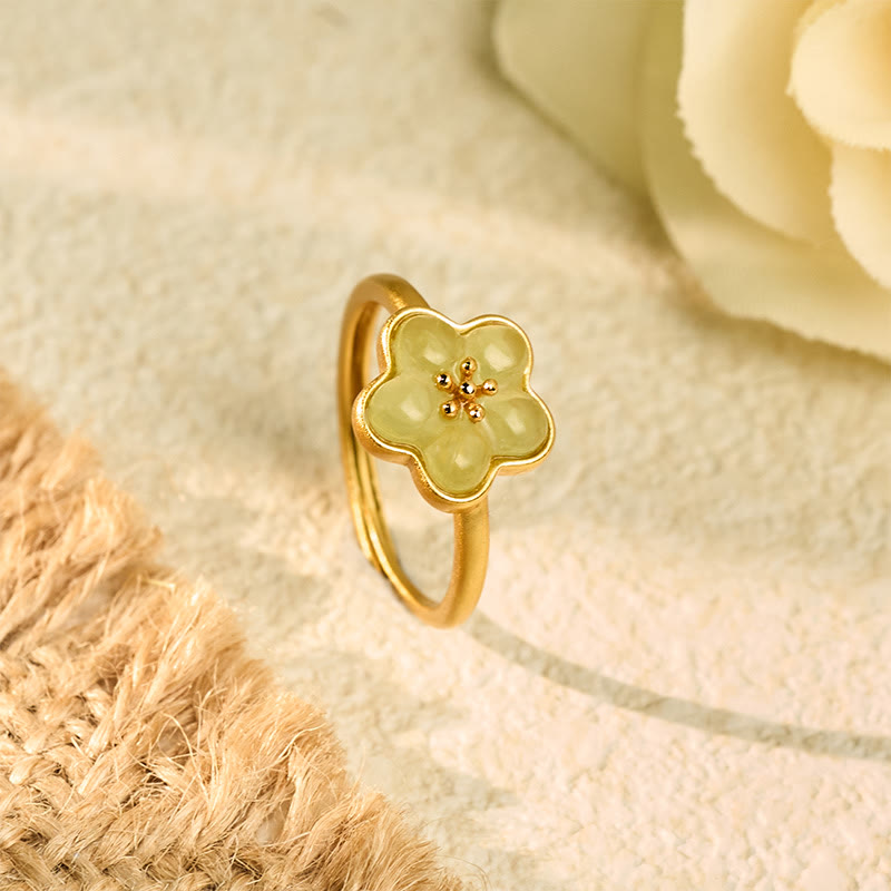 Ring Kupfer Hetian-Jade Pflaumenblüte – Glück