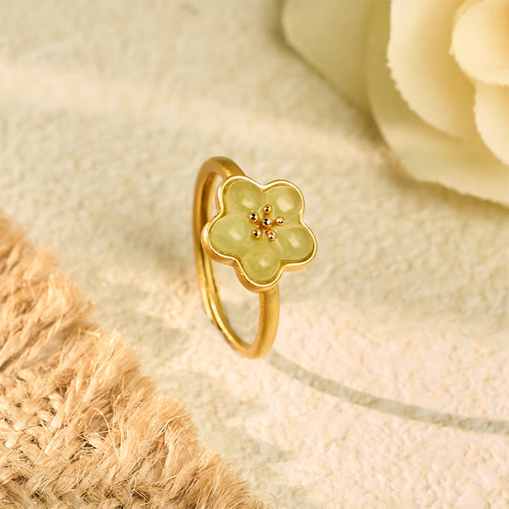 Ring Kupfer Hetian-Jade Pflaumenblüte – Glück