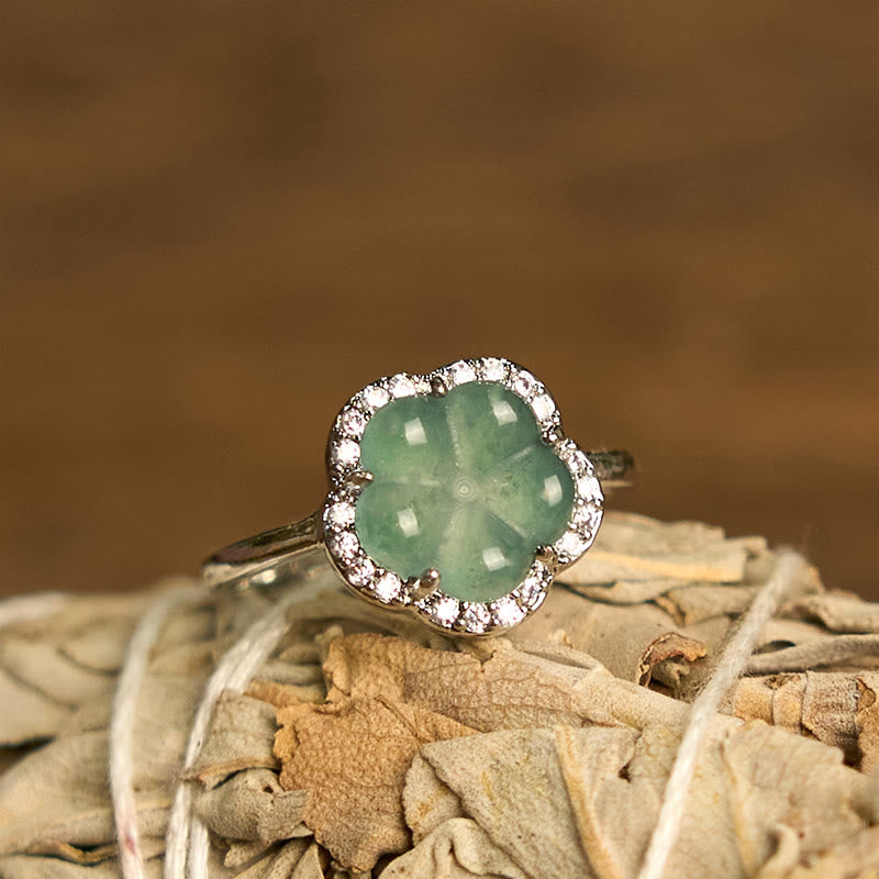 Ring Kupfer Jade Blume