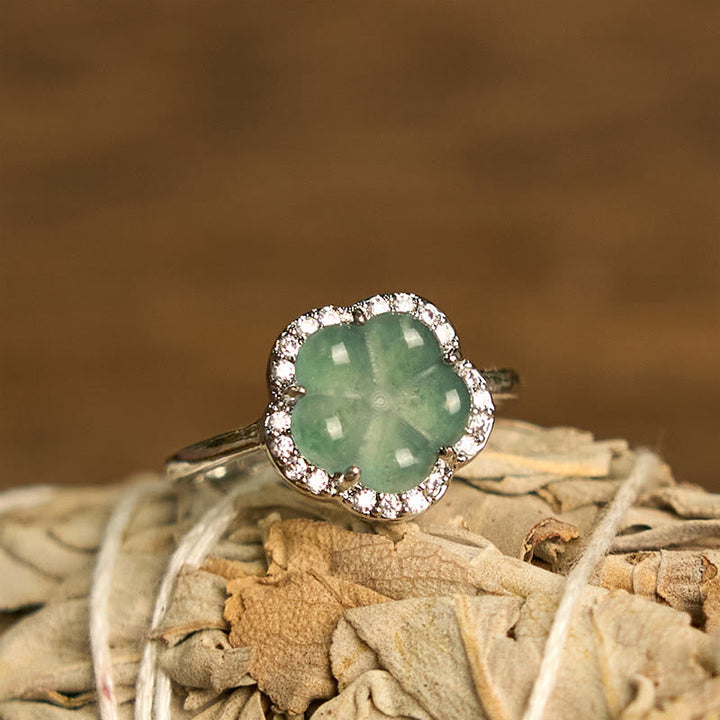 Ring Kupfer Jade Blume