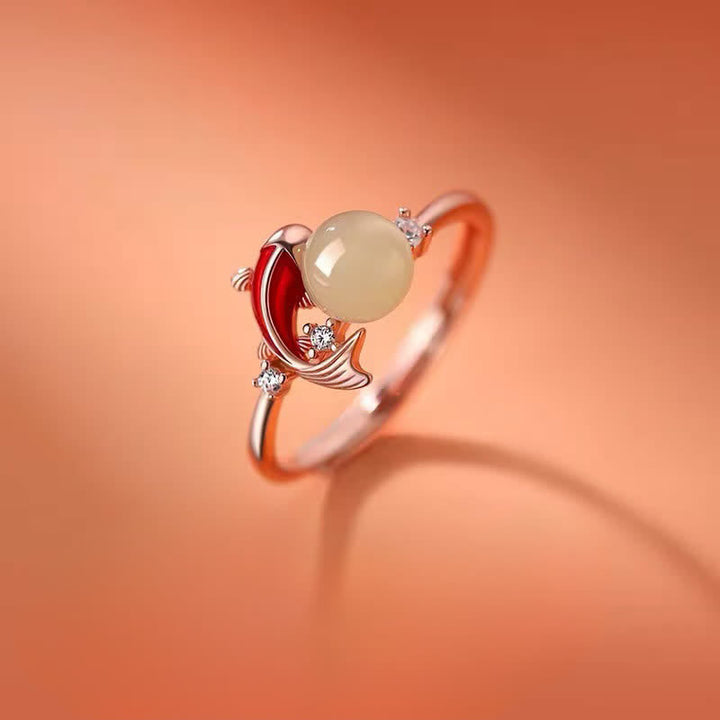 Ring Kupfer Koi Fisch Perle – Erfolg