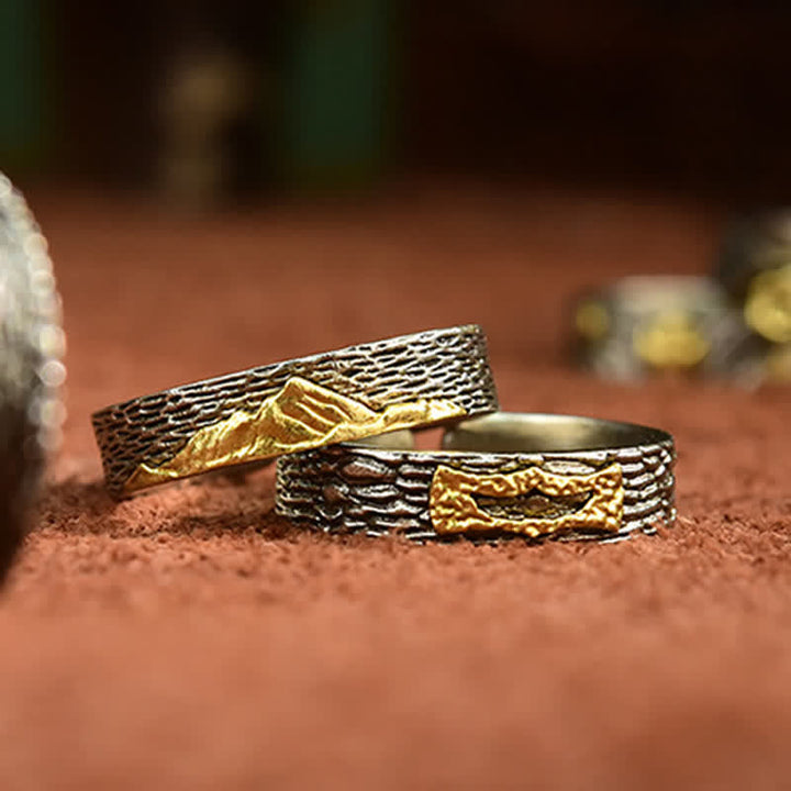 Zwei Kupfer Ringe Mount Everest Garuda Weisheit Glück Schmuck