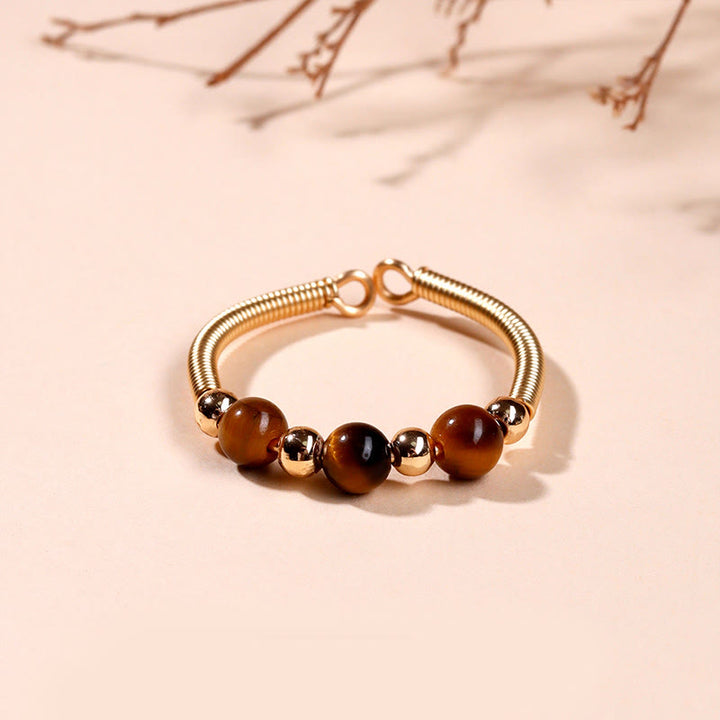 Ring Kupfer Naturstein Perle – Heilung Tiger Eye(Adjustable)
