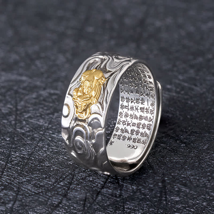 Ring Kupfer Pixiu Herzsutra – Wohlstand Golden Pixiu