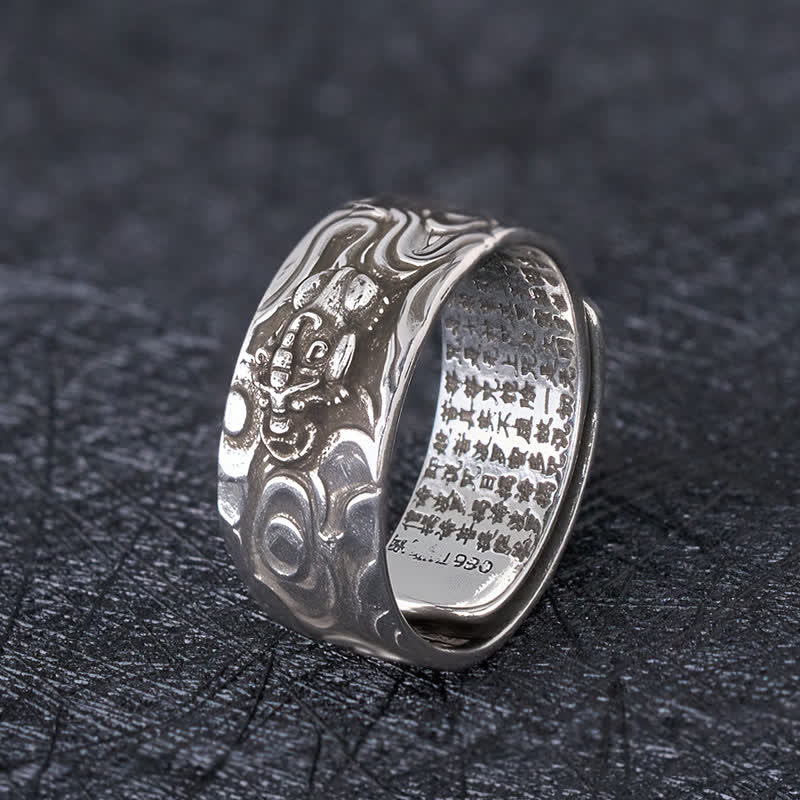 Ring Kupfer Pixiu Herzsutra – Wohlstand Silvery Pixiu