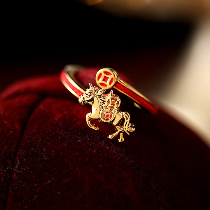Ring Kupfer Rote Schnur Pferdjahr – Balance