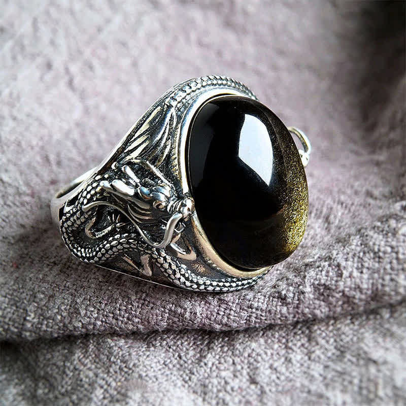 Ring Kupfer Schwarzer Onyx – Schutz
