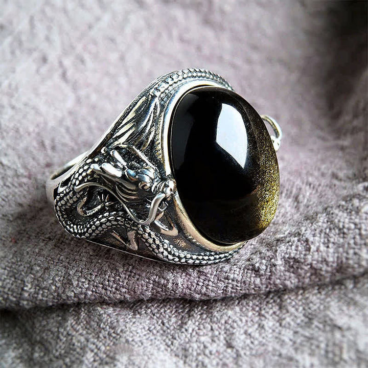 Ring Kupfer Schwarzer Onyx – Schutz