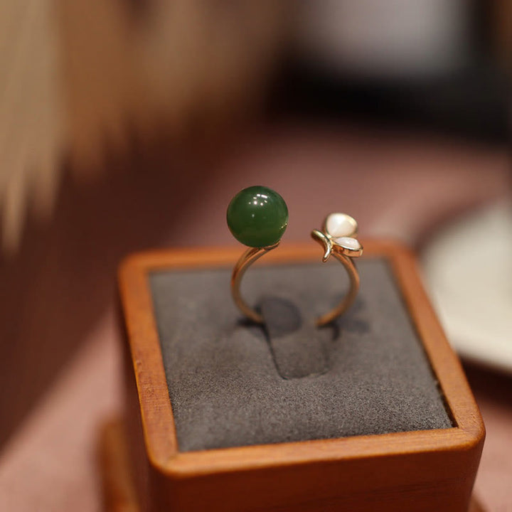 Ring Kupfer Tridacna Jade Schmetterling – Ruhe Ring(Adjustable)