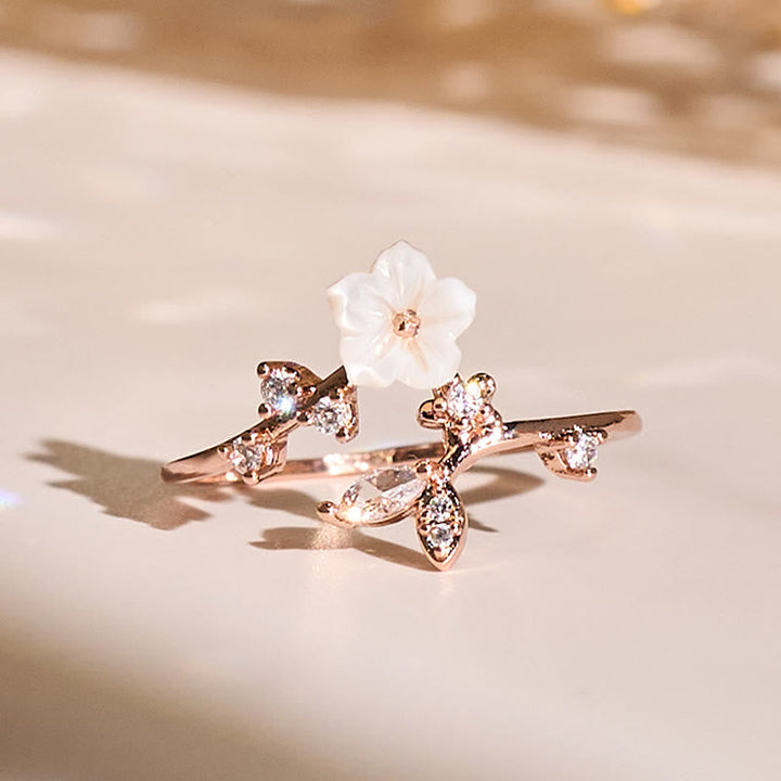 Ring Kupfer Weiße Blume – Heilung