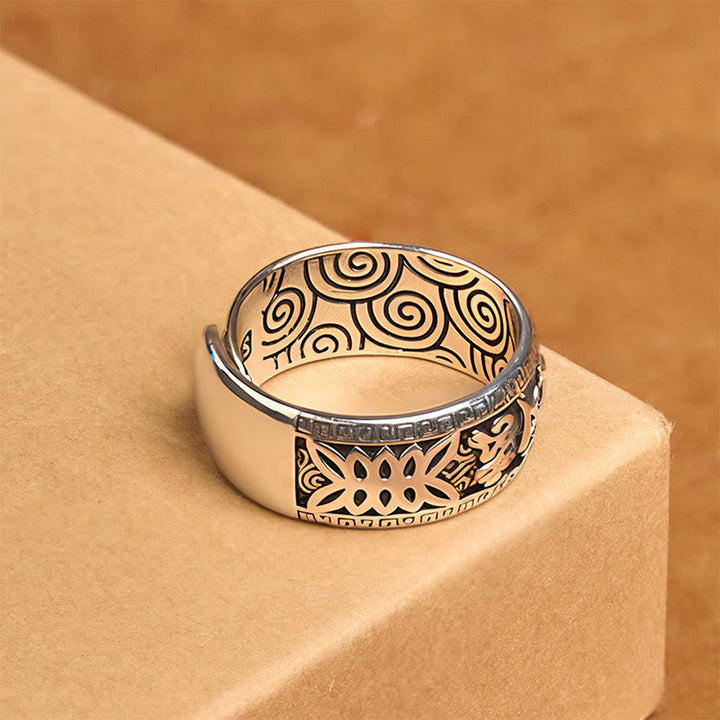 Ring Kupfer Om Mani Padme Hum mit Spiralmustern Schutz Wohlstand
