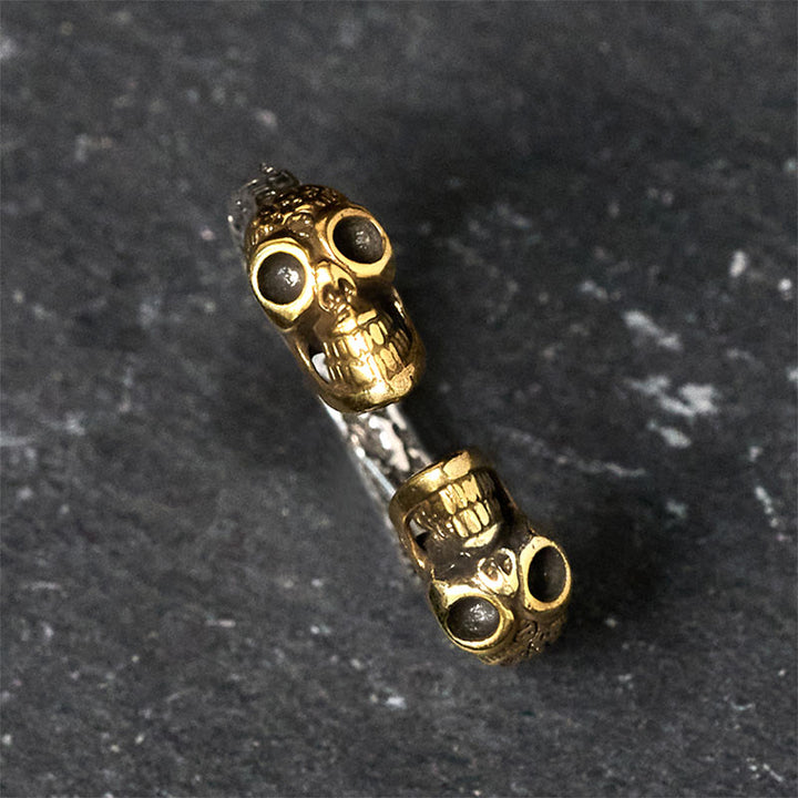 Doppelschädel Ring aus Kupfer für Fengshui Schutz Glück
