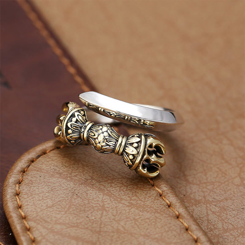 Ring Kupfer Dorje Vajra Glück Wohlstand buddhistische Glücksbringer
