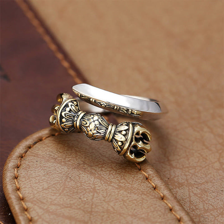 Ring Kupfer Dorje Vajra Glück Wohlstand buddhistische Glücksbringer