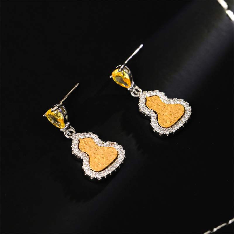 Ohrringe Kupfer Kürbis Zirkonia Wohlstand goldfarben funkelnd elegant Schmuck