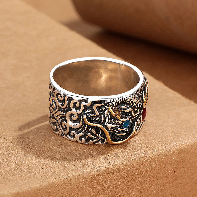 Ring Kupfer Drachen Fengshui Schutz Glück Balance Spiritualität