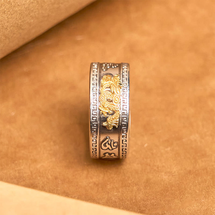 Ring Kupfer Herzsutra Drachen Stärke Fengshui Glück Schutz Fingerring