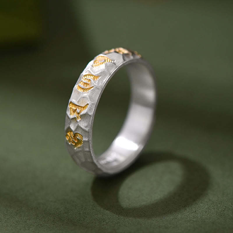 Ring Kupfer Om Mani Padme Hum golden Wohlstand Schutz Glück