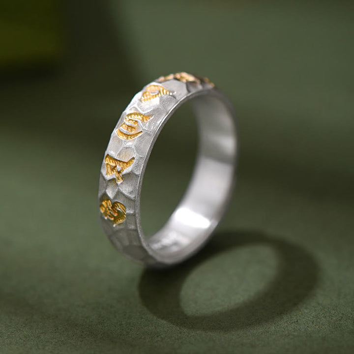 Ring Kupfer Om Mani Padme Hum golden Wohlstand Schutz Glück