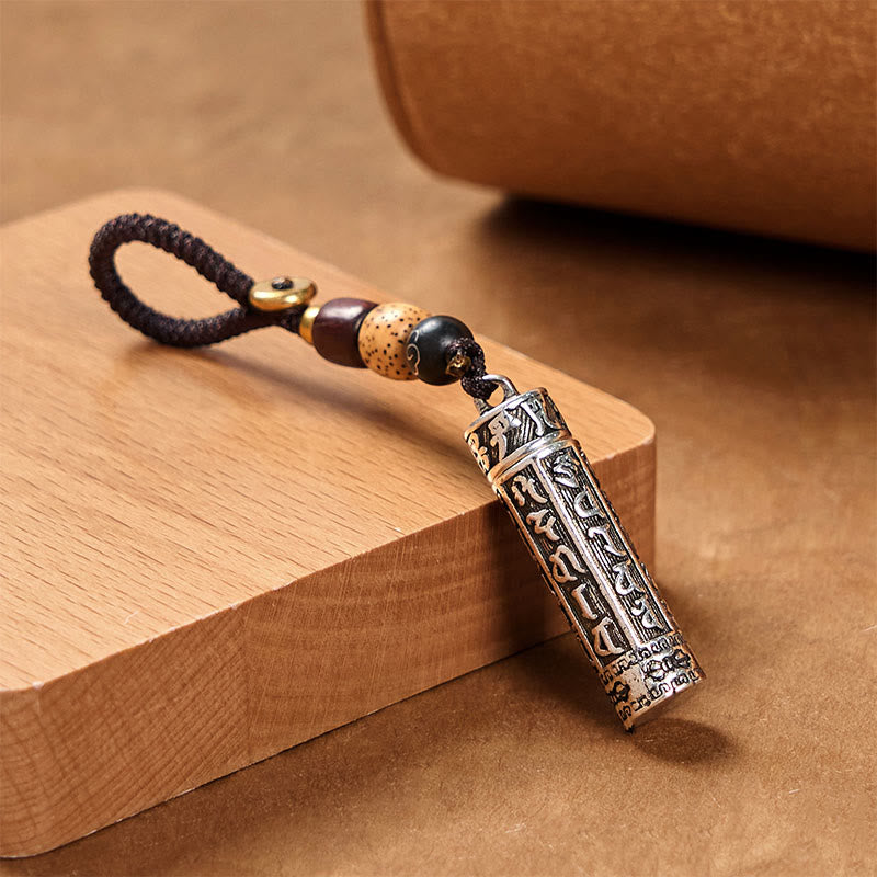 Schlüsselanhänger Om Mani Vajra Kupfer – Reinheit, Mantra Gravur spirituell