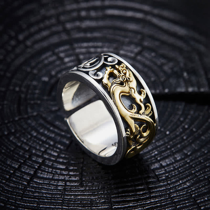 Ring Kupfer Drachen Blüte – Stärke Fengshui Schutz elegant