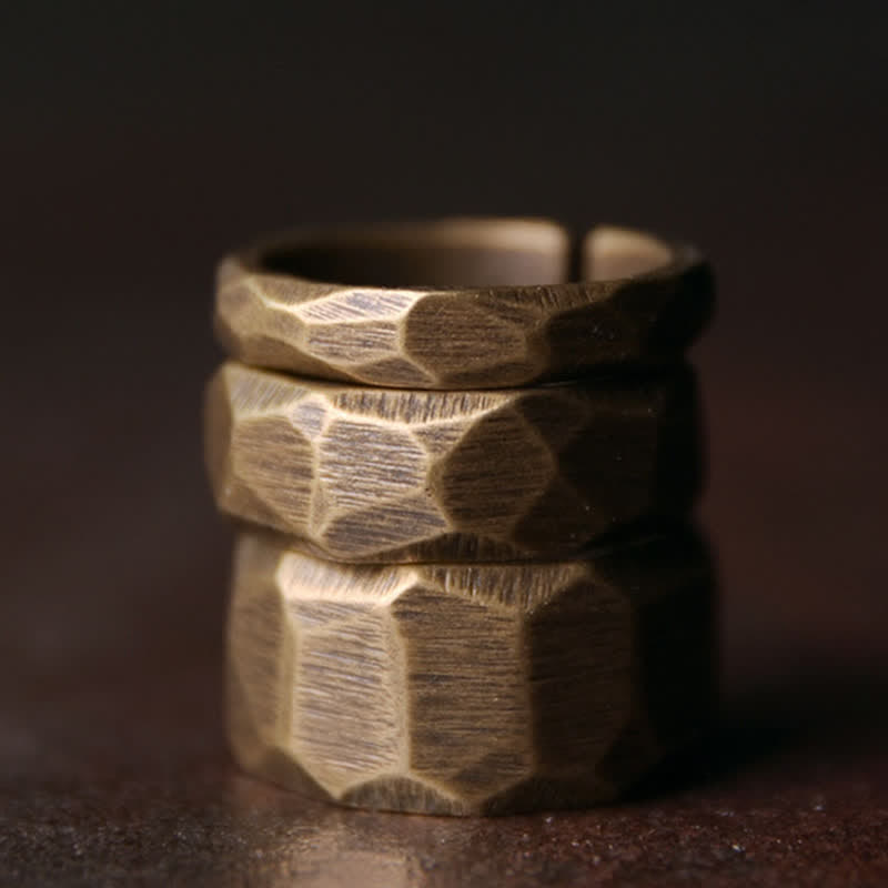 Kupferring Hexagon tibetisches Design Wohlstand Schutz Glück Feng Shui