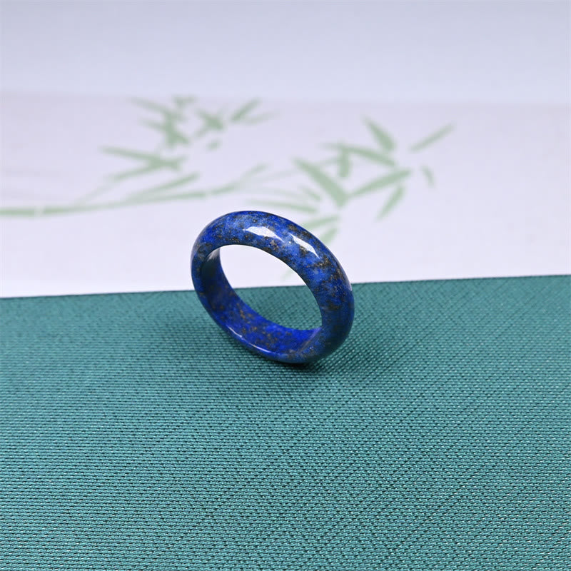 Ring Lapislazuli blau poliert eleganter Schmuck Fengshui Schutz Glück