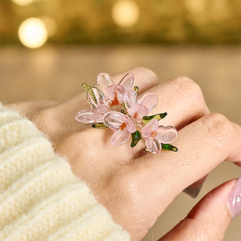 Ring Liuli Birnblüte – Weisheit Pink Pear Blossom(Color Shape and Size May vary)