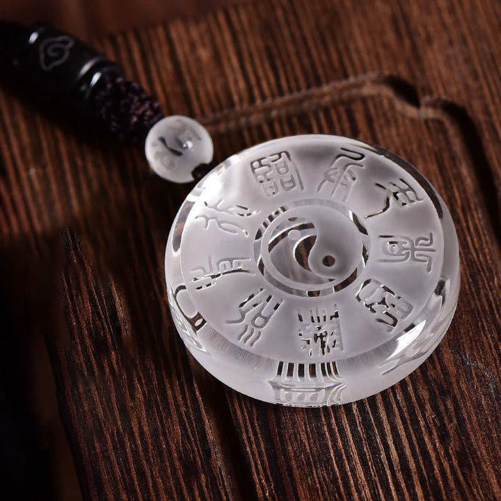 Schlüsselanhänger Yin Yang Liuli Kristall Bagua Feng Shui Glücksbringer spirituell