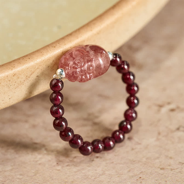 Ring Mondstein Turmalin Pixiu – Heilung