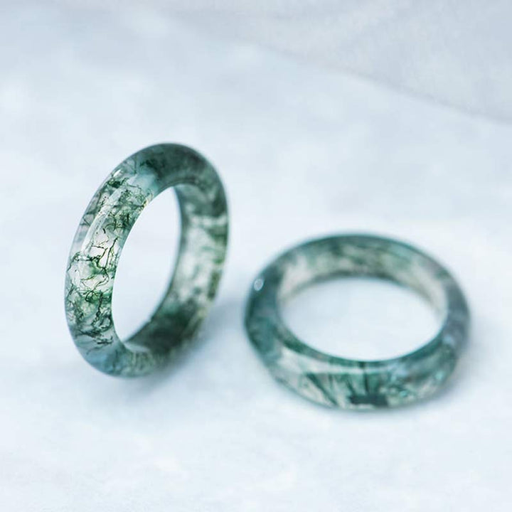 Ring Moosachat – Heilung & Balance Edelstein Schmuck Paar Energie Grün
