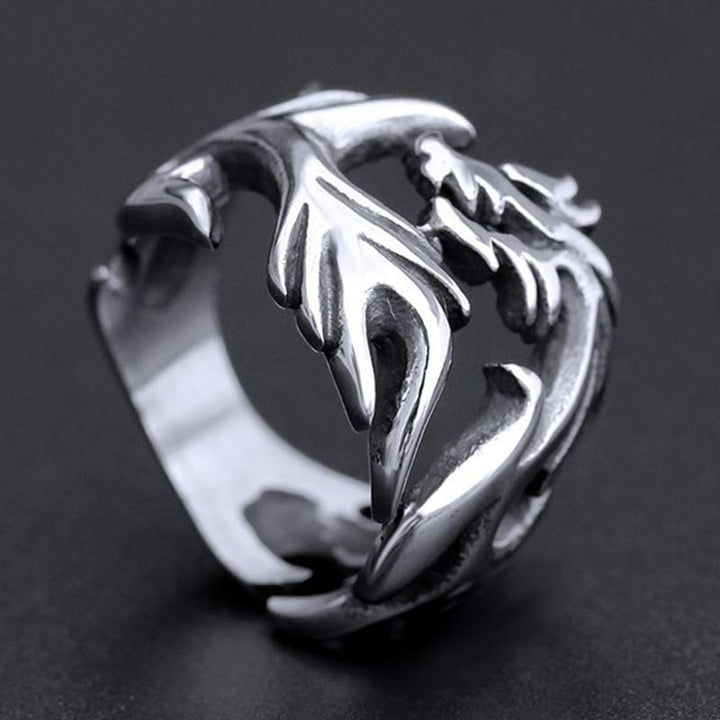 Drachen Ring Silber Schutz Stärke Fengshui Glück Kraft Fingerring