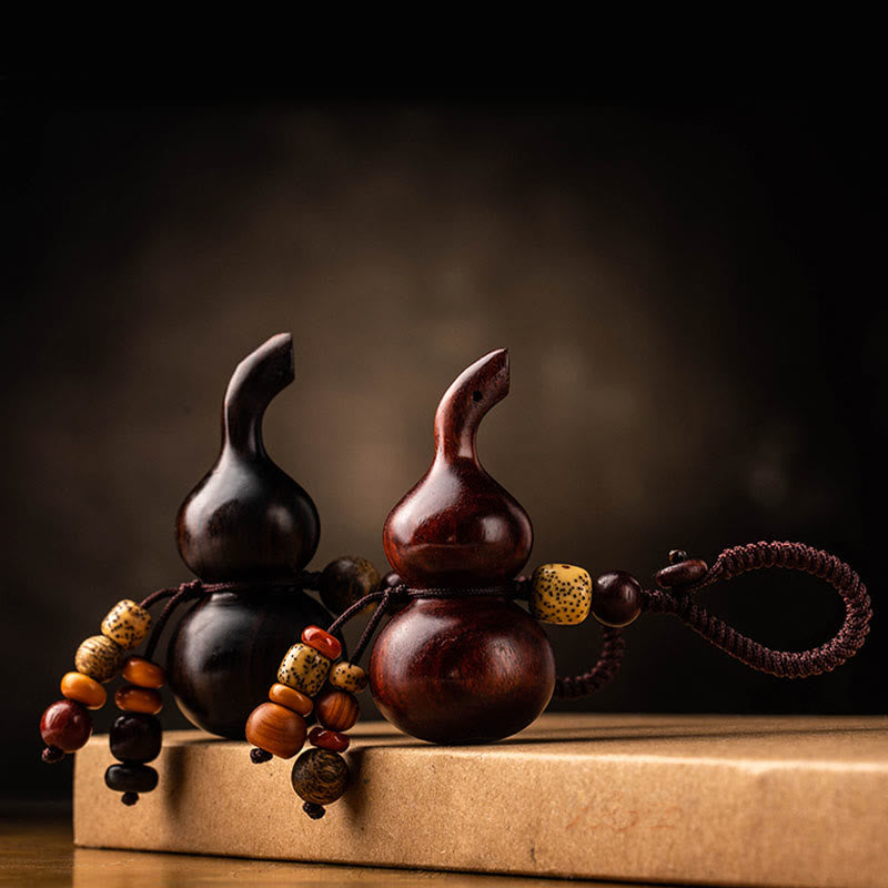 Schlüsselanhänger Kürbis Sandelholz Schutz Glück Bodhi Perlen spirituell Talisman