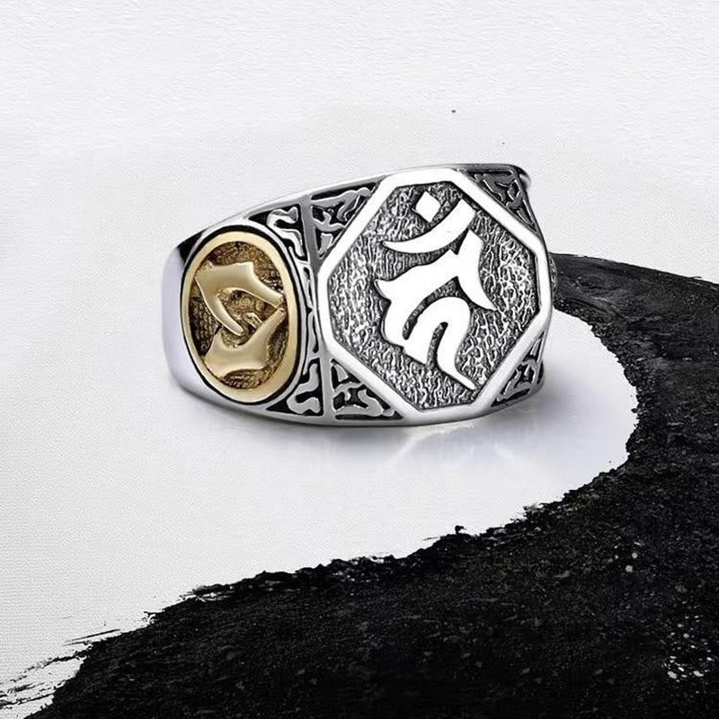 Ring 925 Silber Sanskrit-Design Schutz Glück spiritueller Schmuckring