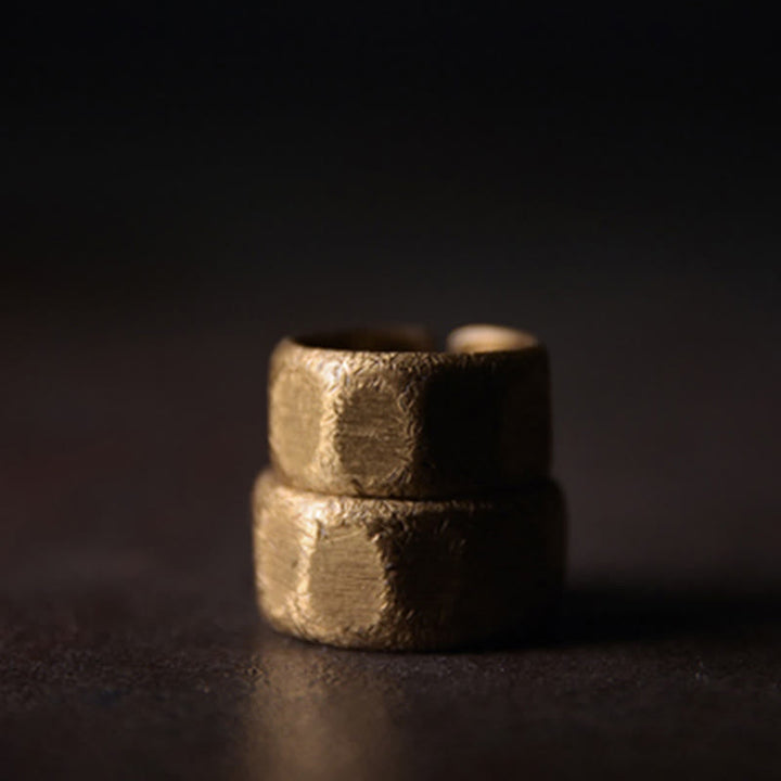 Pixiu Ring Kupfer Tibetisch Wohlstand textierte Perlen Fengshui Schutz