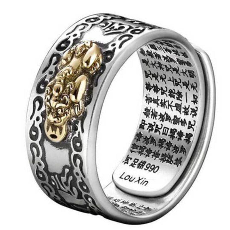 Pixiu Fengshui Ring Silber Gold Glück Wohlstand Schutzring